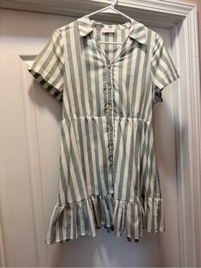 Ruffle stripe mini dress